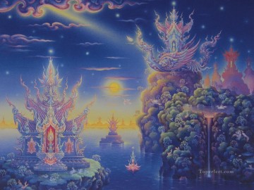 contemporary Buddhism fantasy 005 CK Fairy Tales Oil Paintings